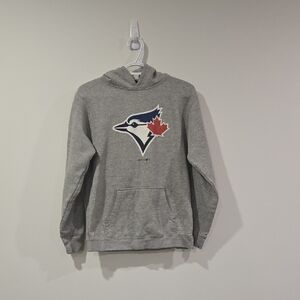Retro Toronto Blue Jays Gray Hoodie with Logo